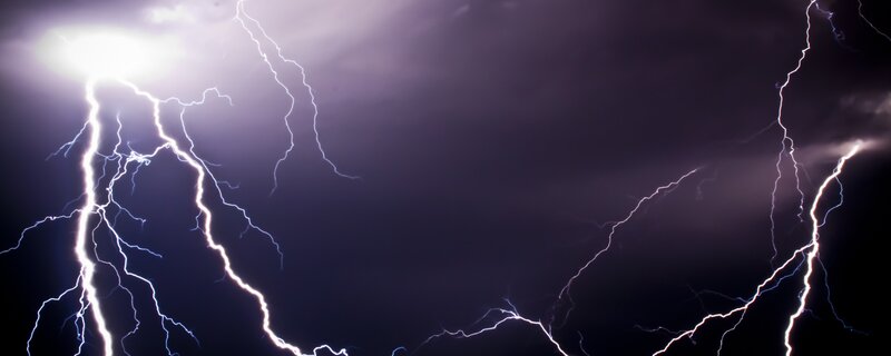Lightning storm in dark sky