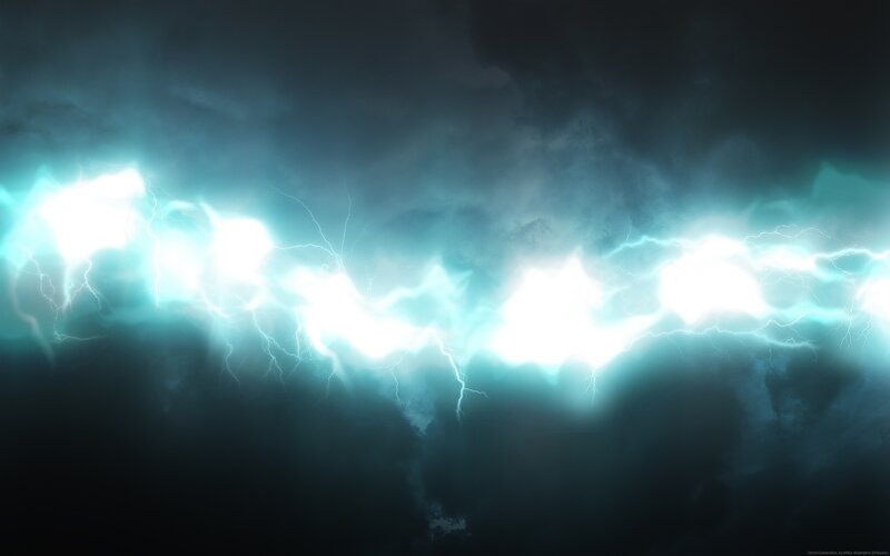 Lightning Storm in Sky — Blue