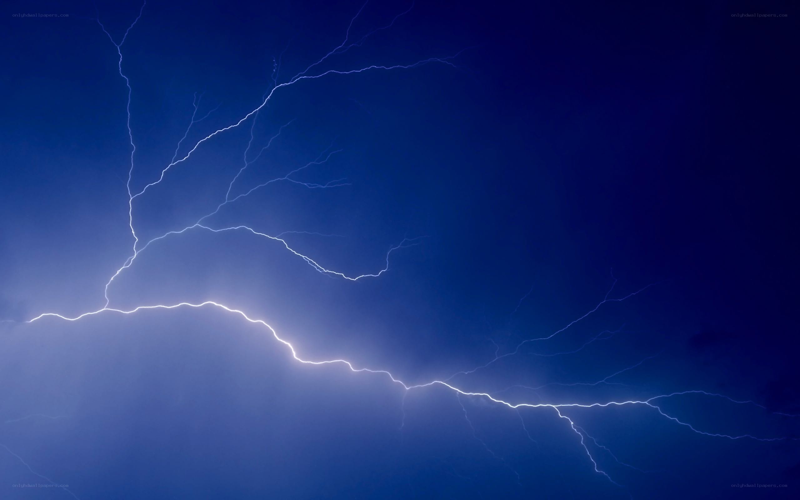Lightning storm in the night sky