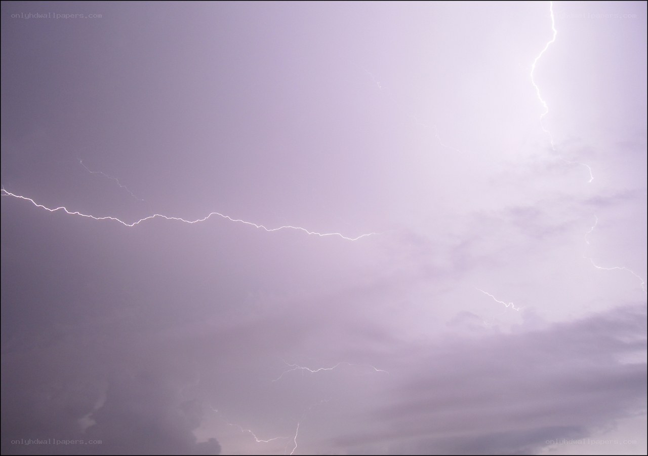Lightning storm in the sky