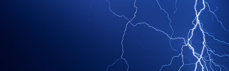 Lightning storm on dark sky