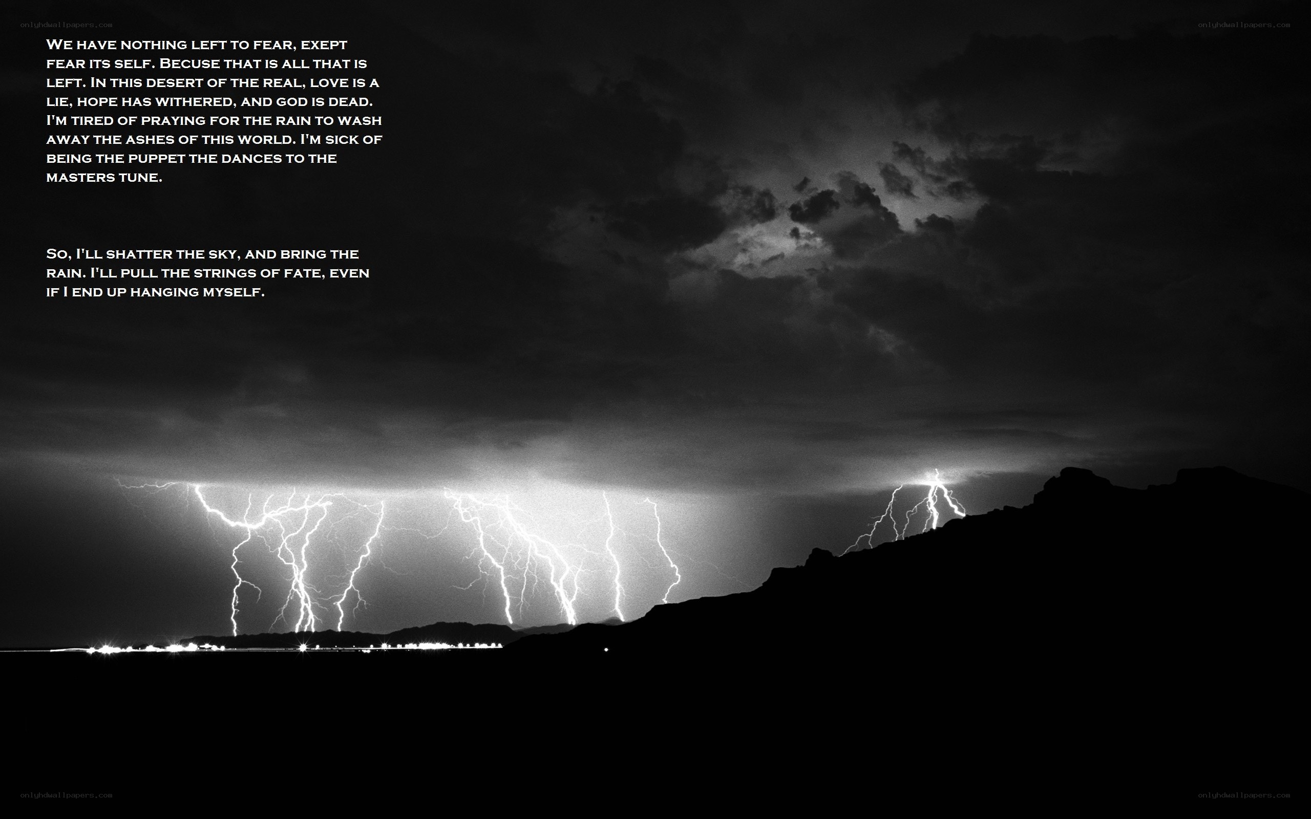 Lightning storm over desert