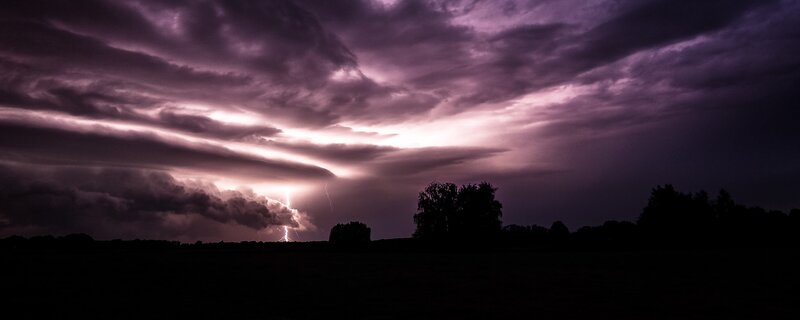 Lightning Storm over Field — Dramatic