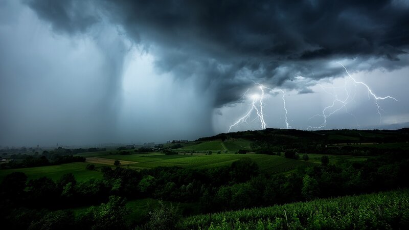 Lightning Storm over Fields