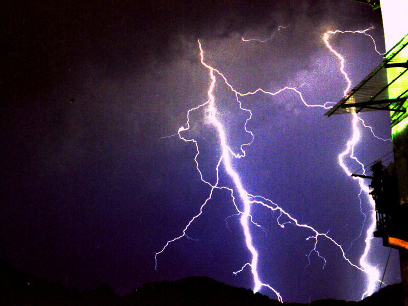 Lightning Storm over Hills — Purple