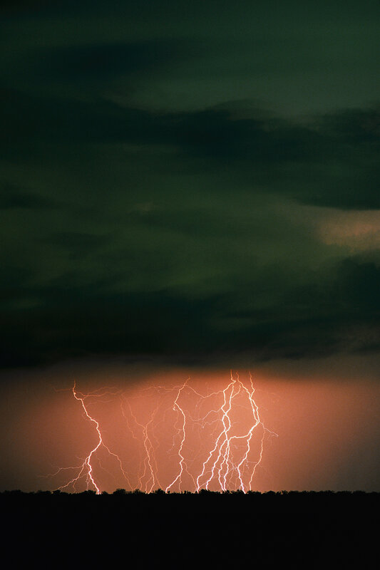 Lightning storm over horizon