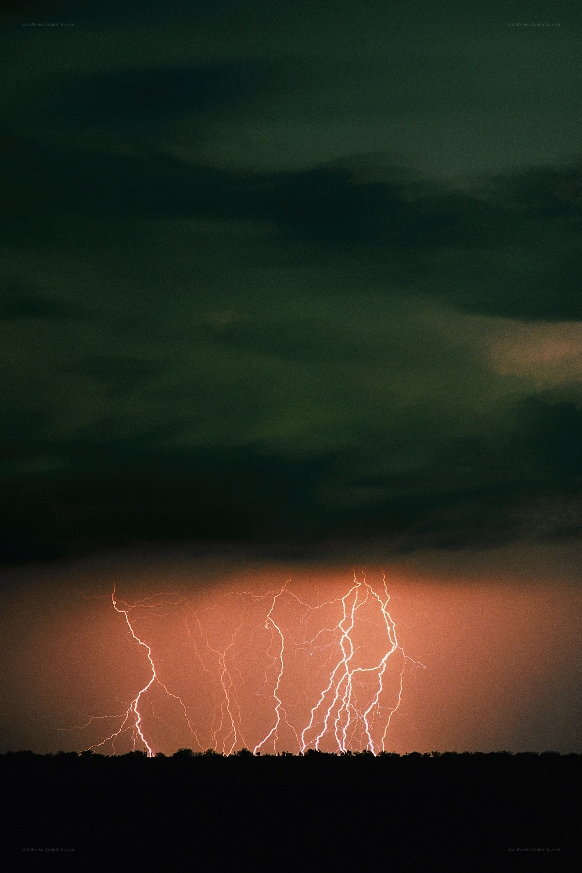 Lightning storm over horizon
