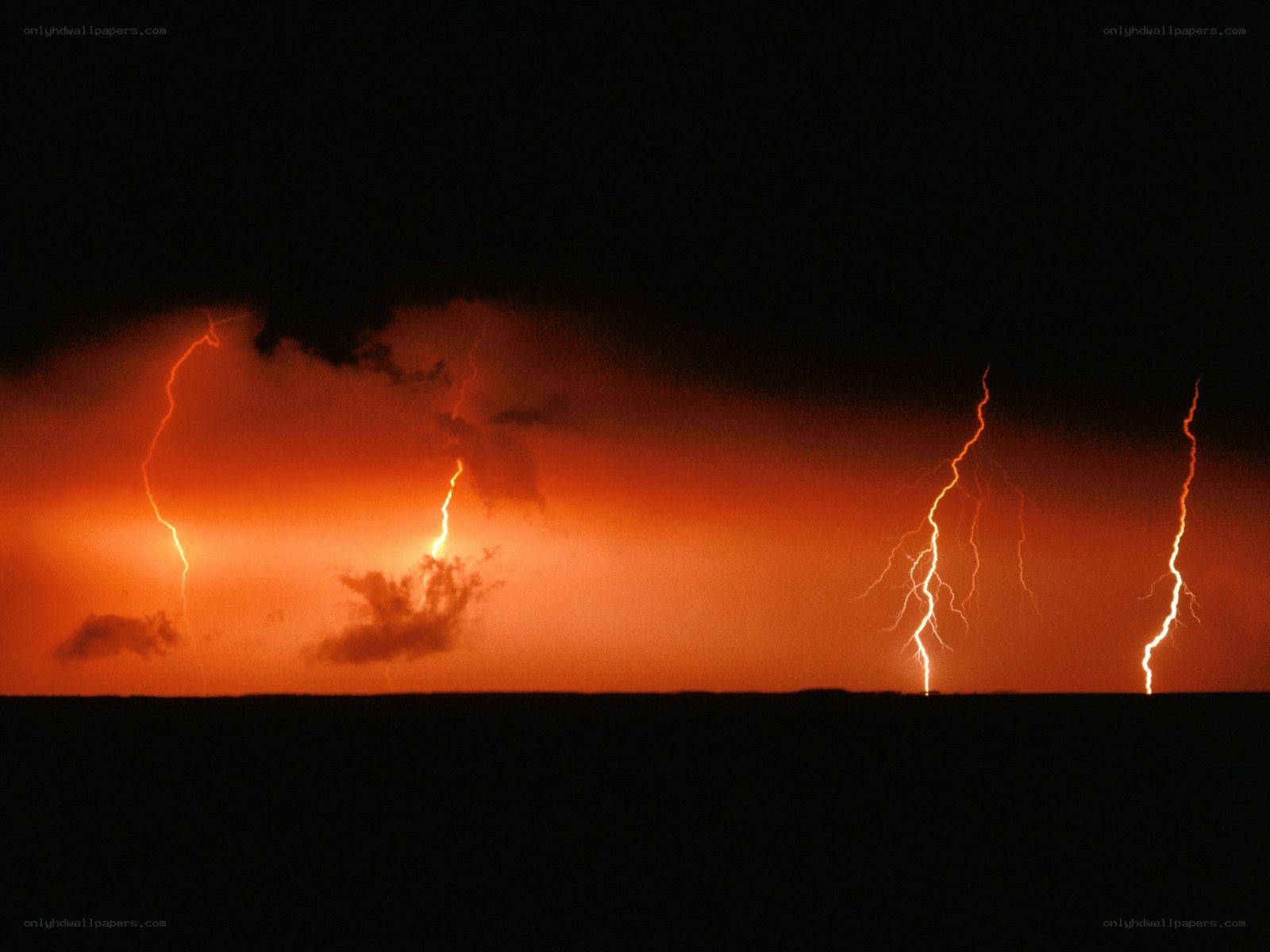 Lightning storm over horizon