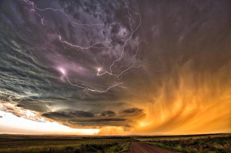Lightning Storm over Plains — Purple