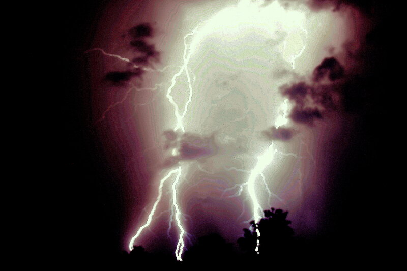 Lightning Storm — White