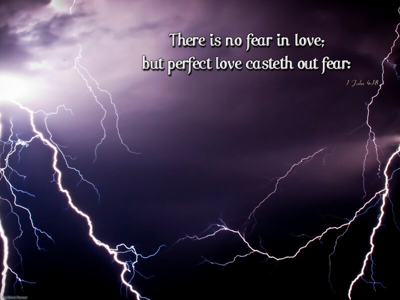 Lightning storm with Bible verse