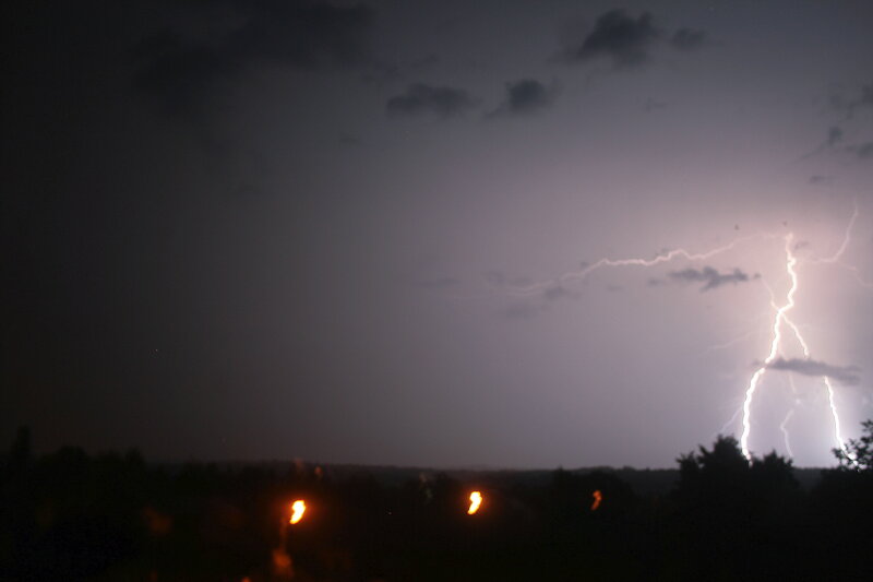 Lightning Strike at Night — Black