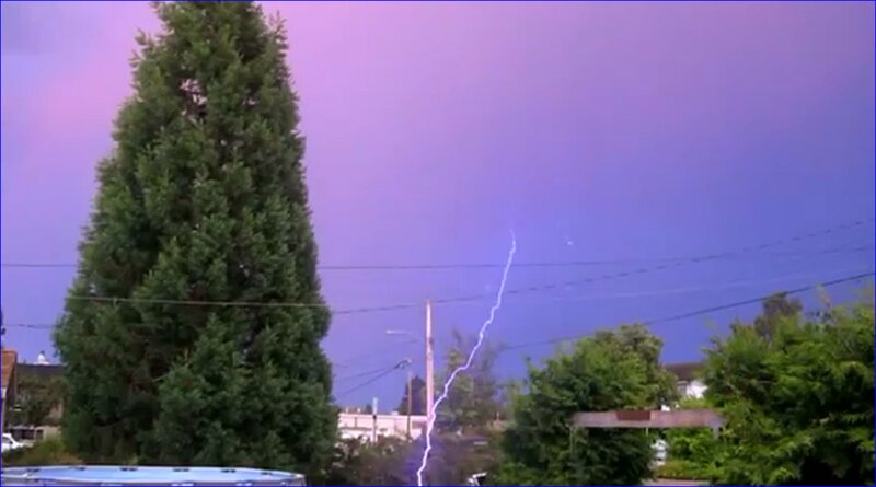 Lightning Strike in Sky
