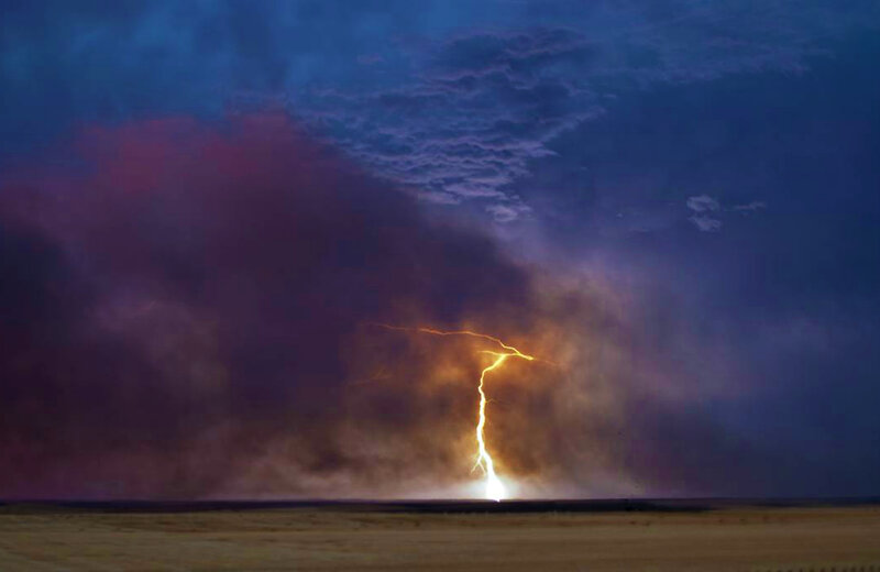 Lightning Strike on Plain