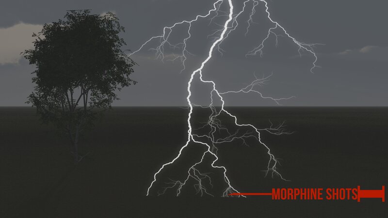 Lightning Strike on Tree — Gray