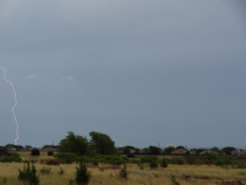 Lightning Strike over Field — Gray