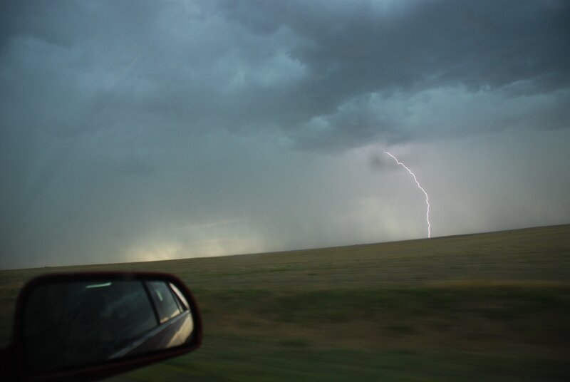 Lightning strike over open field