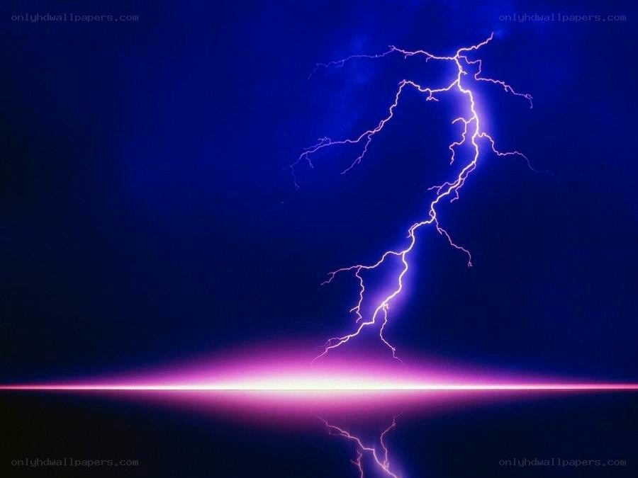 Lightning strike over water
