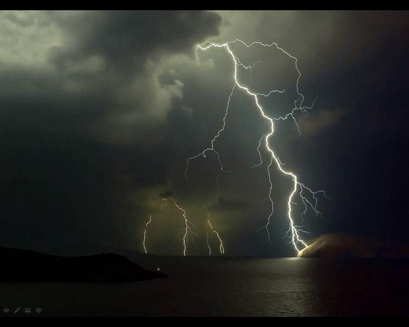 Lightning Strike over Water — Black