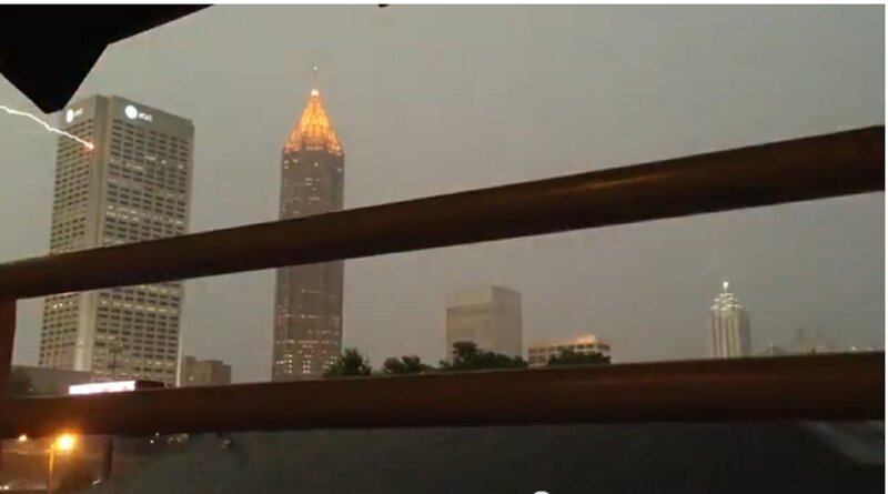 Lightning Striking Building