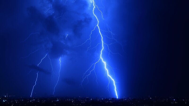 Lightning Striking City