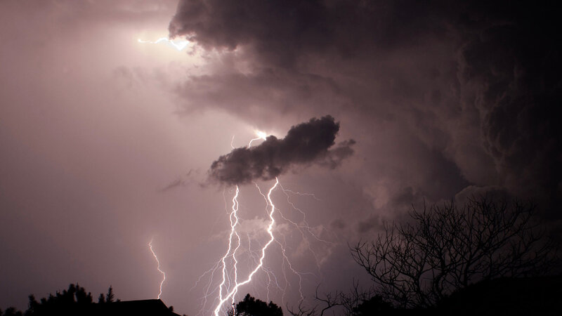 Lightning Striking Clouds