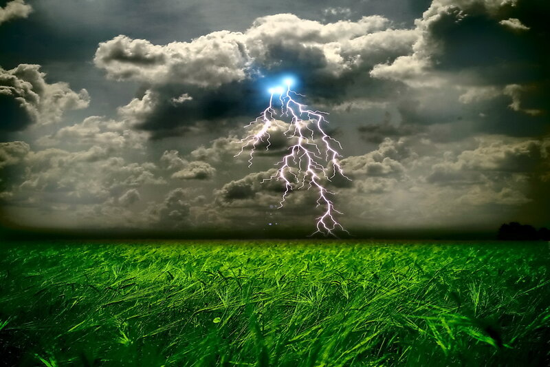 Lightning Striking Field