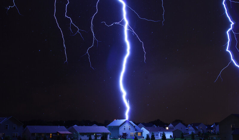 Lightning Striking House