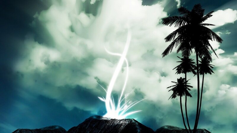 Lightning Striking Mountain — Blue