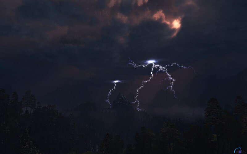 Lightning Striking Mountain