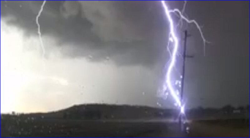 Lightning Striking Pole