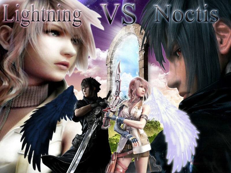 Lightning vs Noctis battle art
