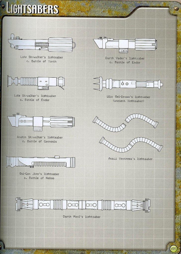 Lightsaber designs from Star Wars