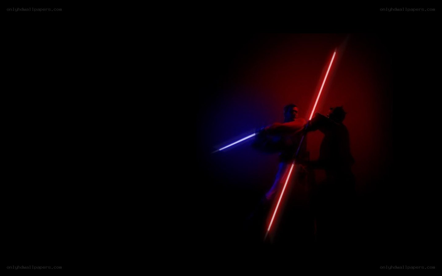 Lightsaber duel in darkness