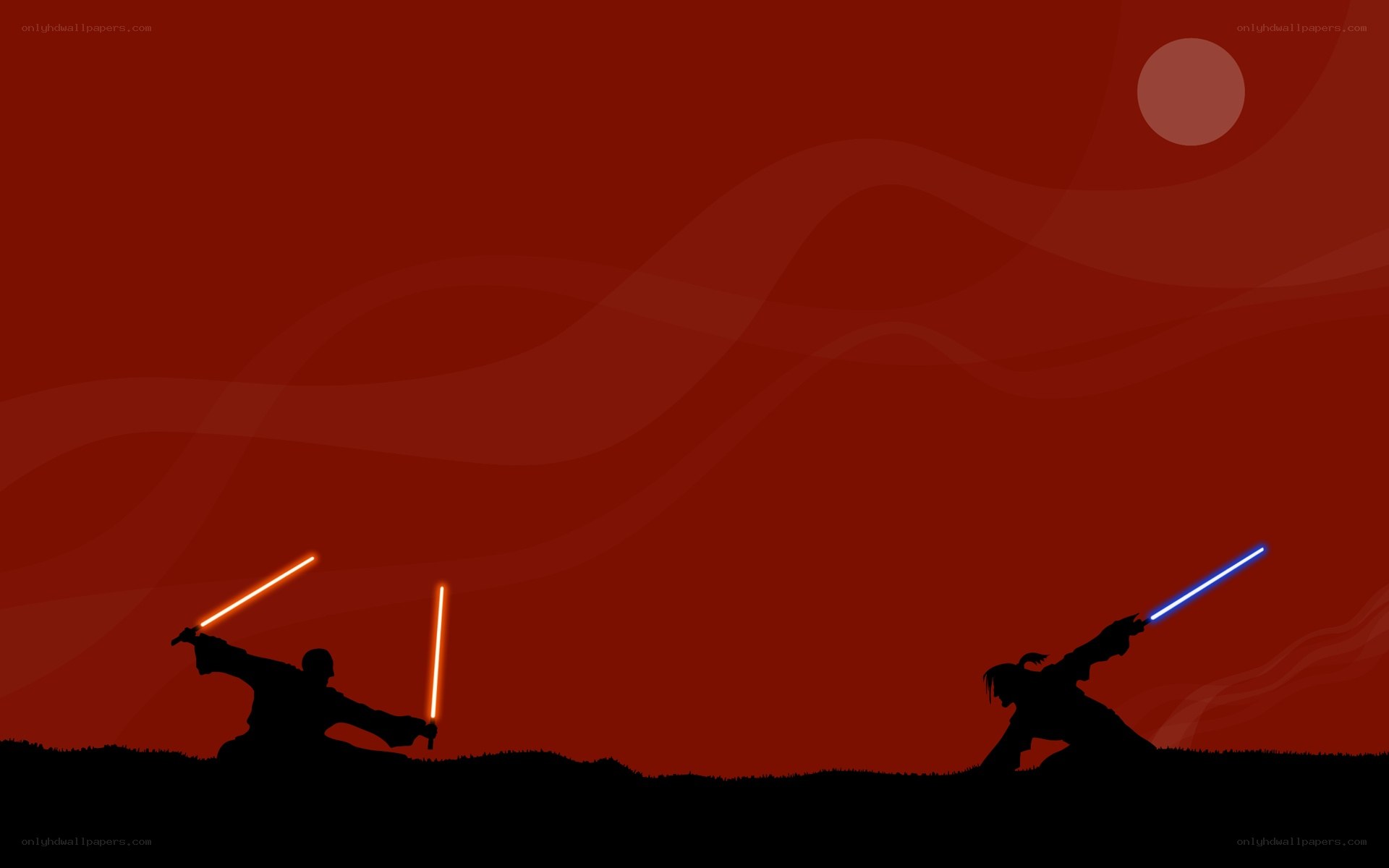Lightsaber duel on a red planet