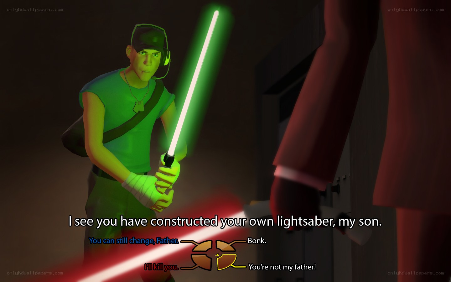 Lightsaber duel scene