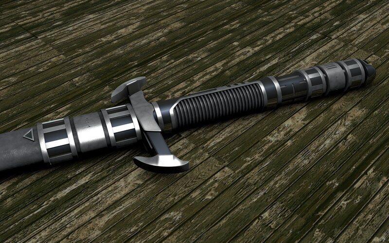lightsaber hilt on wood
