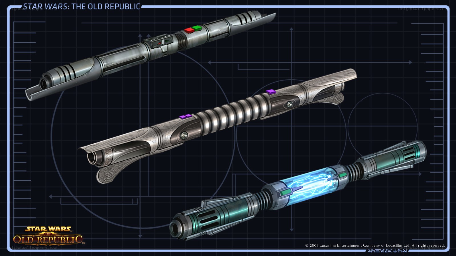 Lightsabers from Star Wars: The Old Republic