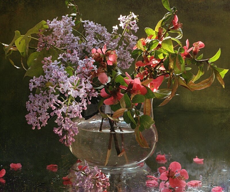 Lilac and flower bouquet