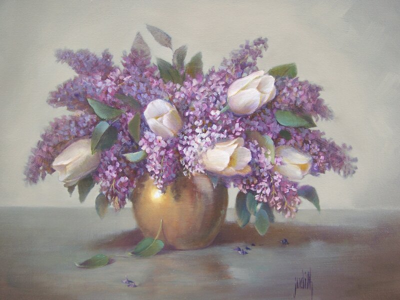 Lilac and Tulip Bouquet — Purple