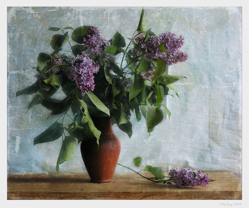 Lilac bouquet in a vase