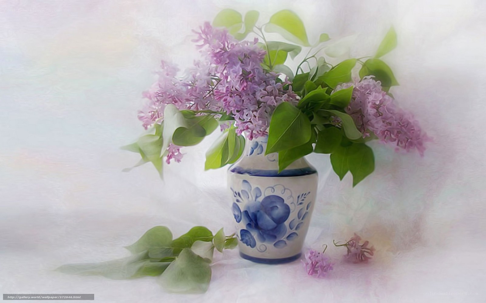 Lilac bouquet in a vase