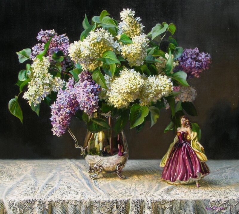 Lilac Bouquet in Vase