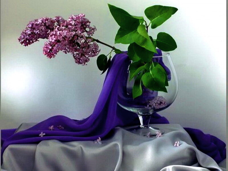 Lilac Branch in Glass