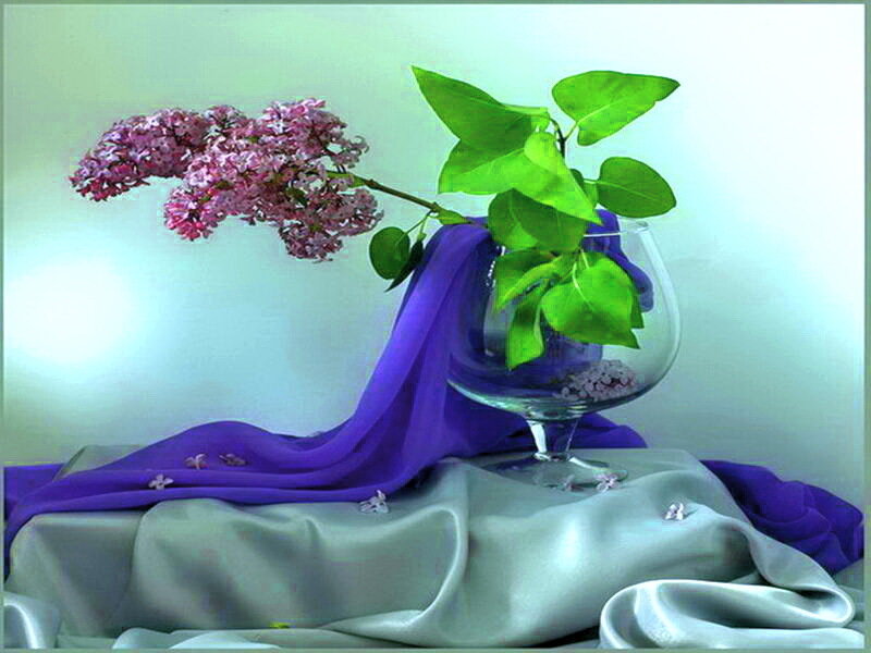 Lilac Branch in Vase