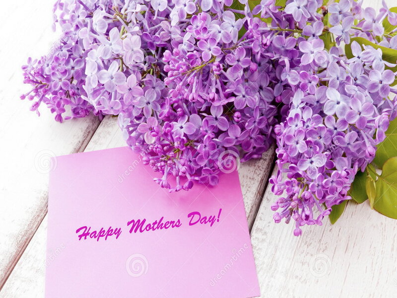 Lilac Flowers and Card