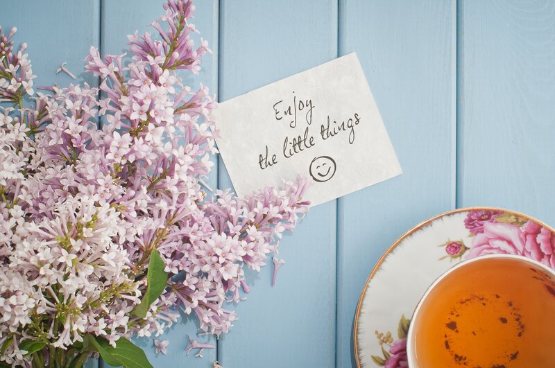 Lilac Flowers and Tea — Blue