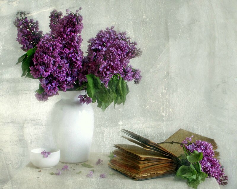 Lilac Flowers in Vase — Purple, Serene, Spring