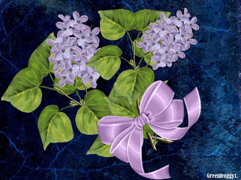 Lilac Flowers with Bow