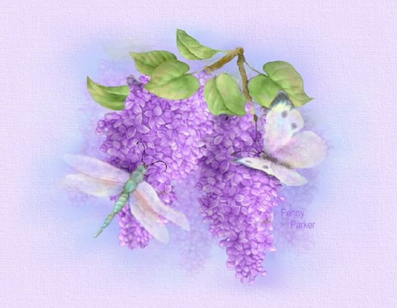 Lilac Flowers with Insects